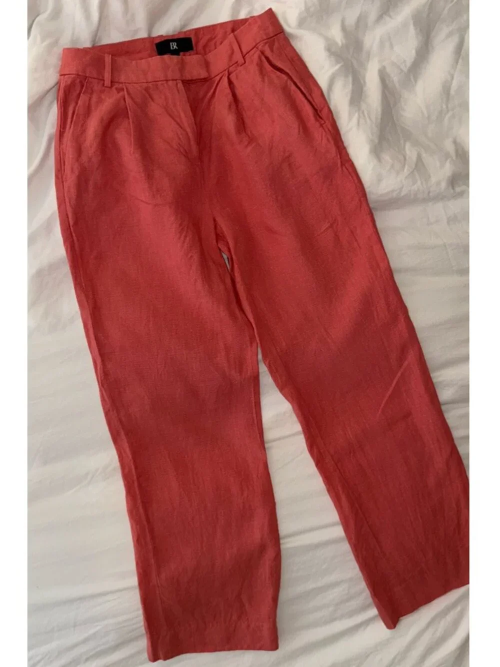 Banana Republic Lina Straight Linen Pant Coral Size 0